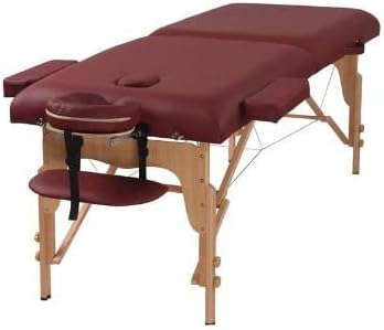 Professionalable Portable Bed Spa Hight Adjustable 2 Folding Facial Cradle Salon W/Carry Case Burgundy Color Wheeled Massage Universal Cart Lightweight Folding Rubber Wheels & sturdy strap securely…