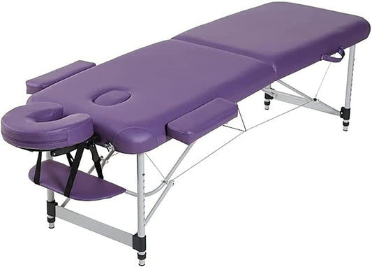 Professionalable Portable Bed Spa Hight Adjustable 2 Folding Facial Cradle Salon W/Carry Case Purple Color Wheeled Massage Universal Cart Lightweight Folding Rubber Wheels & sturdy strap securely…
