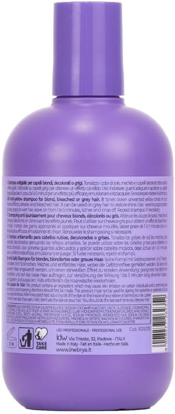 شامبو بلونديس نو يلو من إنبريا، 300 مل Inebrya Blondesse No-Yellow Shampoo 300 ml