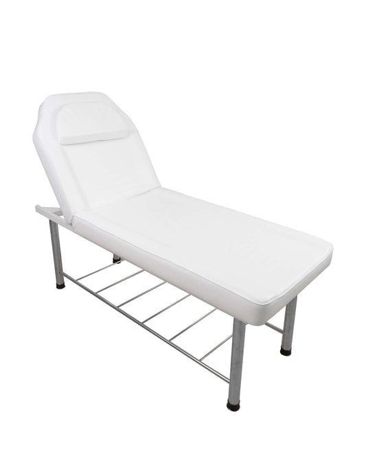 MEISHIDA Massage Table Stationary Massage Bed Lash Spa Bed, Heavy Duty Massage Table Bed Physical Therapy Bed with Memory Foam Layer Salon Bed (White)