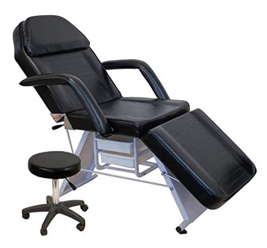 Professional Facial Bed with Stool SPA - Salon-Clinic Use(Black)