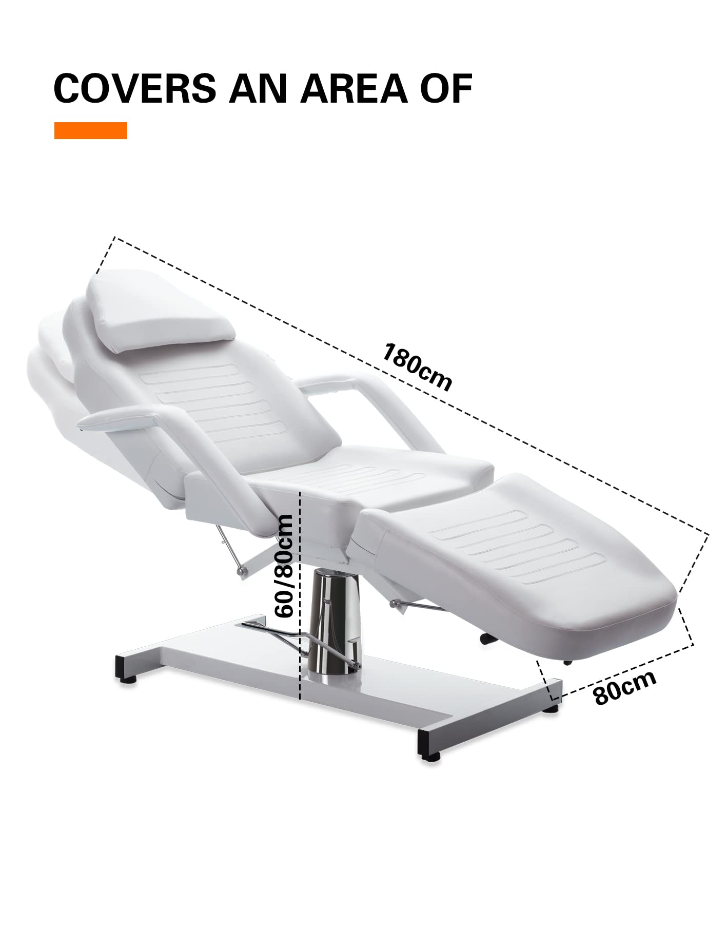 MEISHIDA Massage Facial Bed Adjustable Table Chair With Hydraulic Pump, 360° Swivel Massage Esthetician Table,Beauty Salon Spa Massage Beauty Equipment (white)