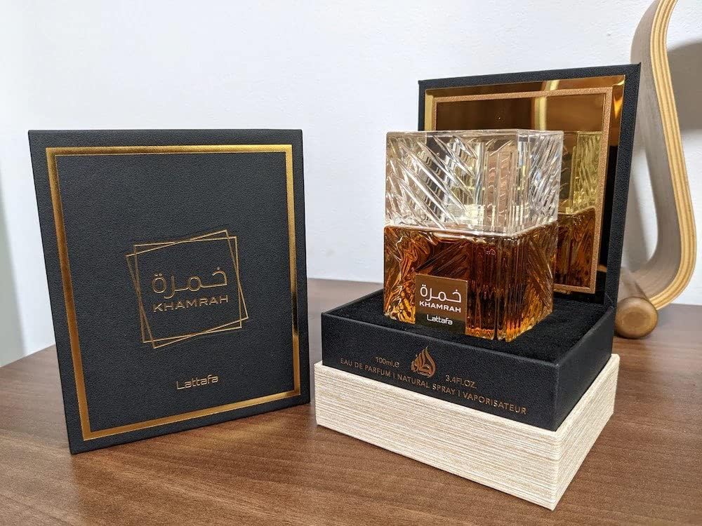 Lattafa Perfumes Khamrah for Unisex Eau de Parfum لطافة للعطور خمرة للجنسين - أو دي بارفان، 3.4 أونصة