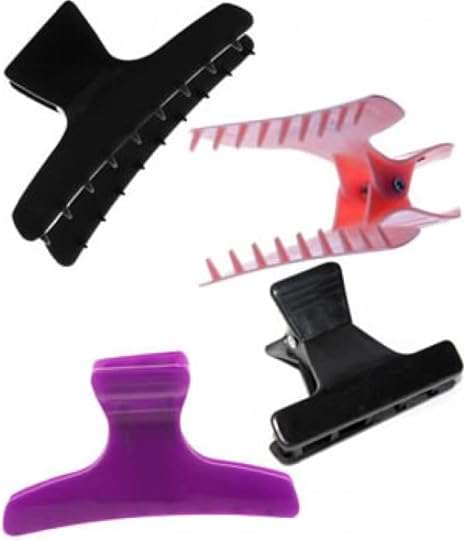 La Perla Tech Hair Clips Styling Sectioning Black White Butterfly Clamps Claws Pro Salon for Cutting, Styling, Sectioning, Coloring Hair Accessories for Women