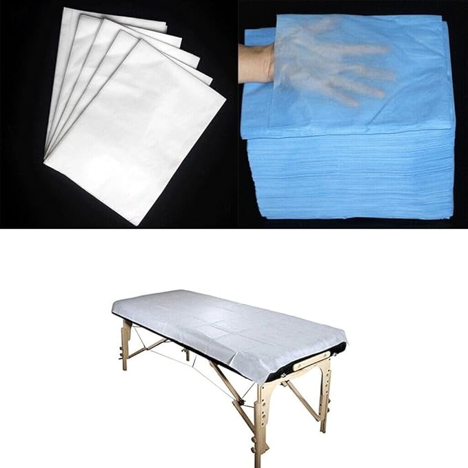 LA PERLA TECH 100 Pcs Non-woven Disposable Massage Table Sheet Bed Cover 80x180cm Blue