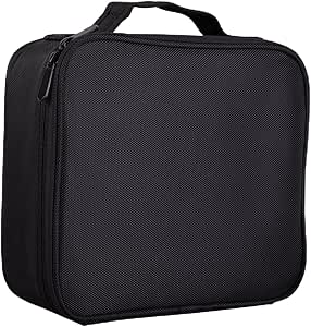 Travel Makeup Case, Cosmetic Organizer Bag Makeup Train Case With Compartment Makeup Bursh Set Storage Bag (Black)