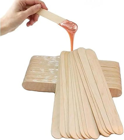 100 Pieces Wooden Tongue Depressor Waxing Spatula Disposable Wooden Beauty Accessories