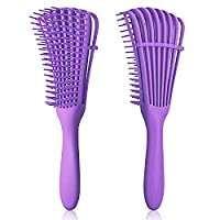 Hair Detangler Brush Natural Wet Detangling Brush for Kinky Curly Hair-Purple