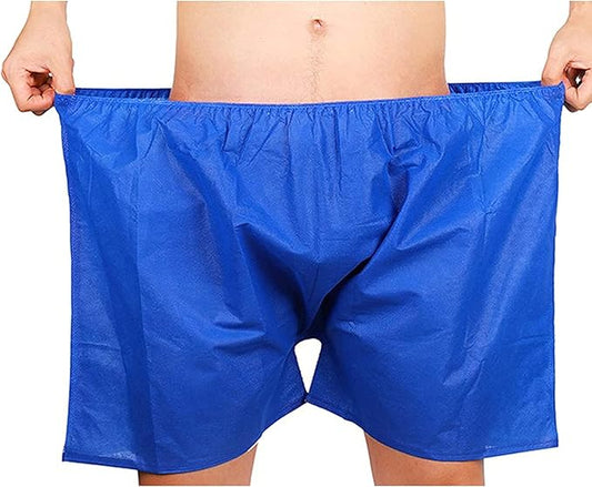 La Perla Tech 30 Pieces Disposable Non-Woven Spa Elastic Shorts for Women and Men, Sauna, Beauty Salon Blue