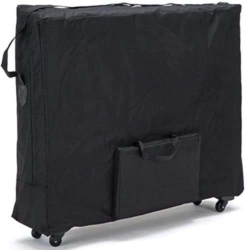 LA PERLA TECH 4 SECTION LUXURY PORTABLE MASSAGE TABLEWITH WHEELED CARRY CASE -BLACK COLOR