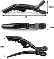 12 Pcs Alligator design-Crocodile Hair Clips for Styling Sectioning with Wide Teeth & anti slip (Black)