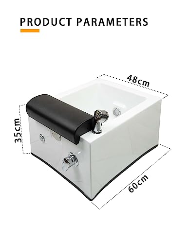 MEISHIDA Electric Pedicure Basin Foot Tub, Foot Shower Jacuzzi w/Drain, Heater, Large Size Tub for Foot Message (White-H022)