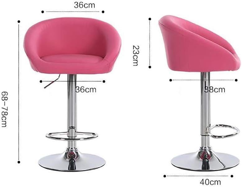 Reception Stool, Counter Chair, Bar Stool, Restaurant High Stools, Rotate Lift Small Backrest PU Sponge Pad Height 62-82cm Suitable for 90-120cm Bar Counter Color : Black