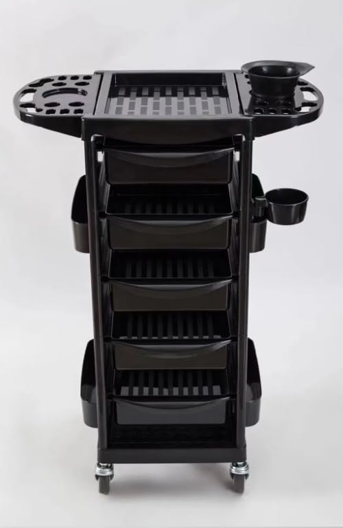 Multipurpose Rolling Utility Cart, Black, 5 Tiers