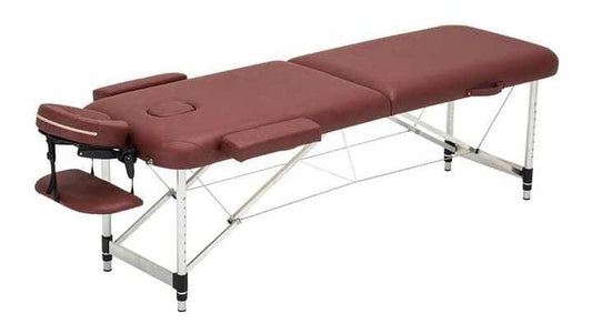 Professional 2 Folding Adjustable Massage Table -BreathHole-Flexible Rest-burgundy color-loading Capacity 250 Kg