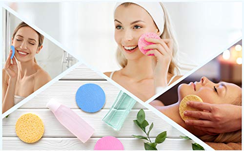 Compressed Face Sponge, 72 Pieces Face Cleansing Sponge Makeup Removal Sponge Pad Exfoliating Wash Round Face Sponge