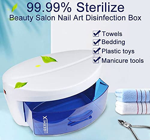 GERMIX UV Sterilizer for Sterilizing and Sanitize Beauty Tools, Nail Art Tools with Cabinet - Blue