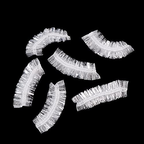 100 Pieces Plastic Disposable Ear Cover, Ear Protection for Hair Dye Ear Accessories (CLEAR)