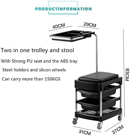 Professional Heavy Duty Pedicure -Manicure Stool Storage Cart for Nail Care Tools