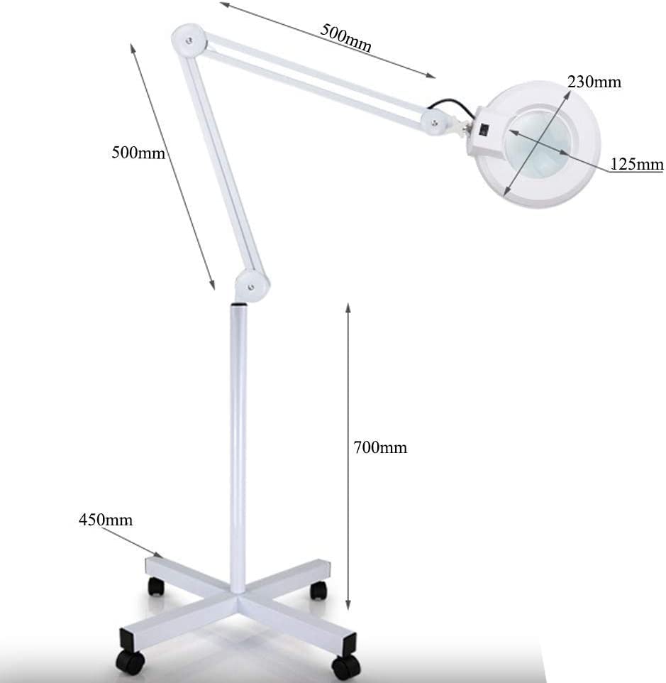 Magnifier Lamp, Magnification Lens with Stand,Flexible Height Adjustable-Clinic- Beauty- Salon -SPA-Nails