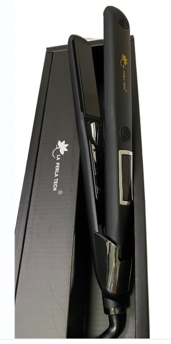 LA PERLA TECH Professional Hair Flat Iron Straightener, Ceramic-Titanium Straightener Slim ultra Fast Heat Max 480 F