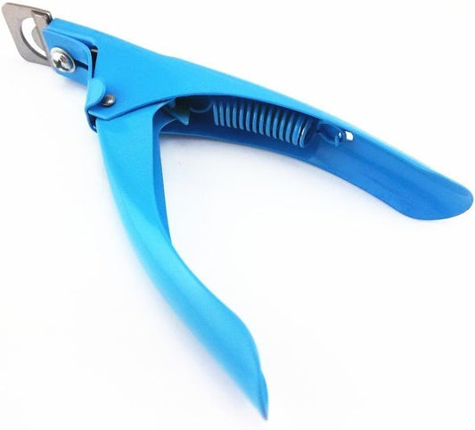 Nail Tip Clipper Cutter Colour Coated Stainless Steel False Clipper Manicure Pedicure Nail Art Tool (Blue)