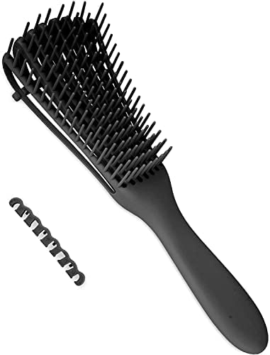 Hair Detangler Brush Natural Wet Detangling Brush for Kinky Curly Hair, Black