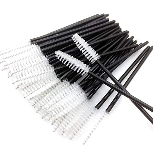 Eyelash Mascara Applicator Disposable Brush (100 Pieces, Black)