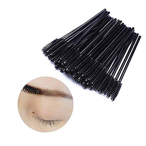 Eyelash Mascara Applicator Disposable Brush (100 Pieces, Black)