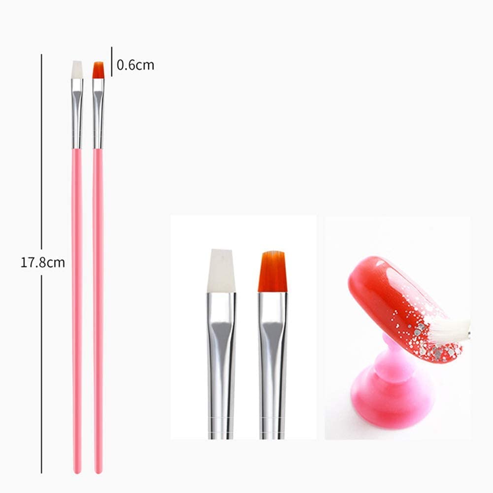 LA PERLA TECH 15 Pcs Brush For Manicure UV Gel Acrylic Nail Art Brush Tool Set For Manicure Drawing Pen Spot Nail Design Painting Pen white