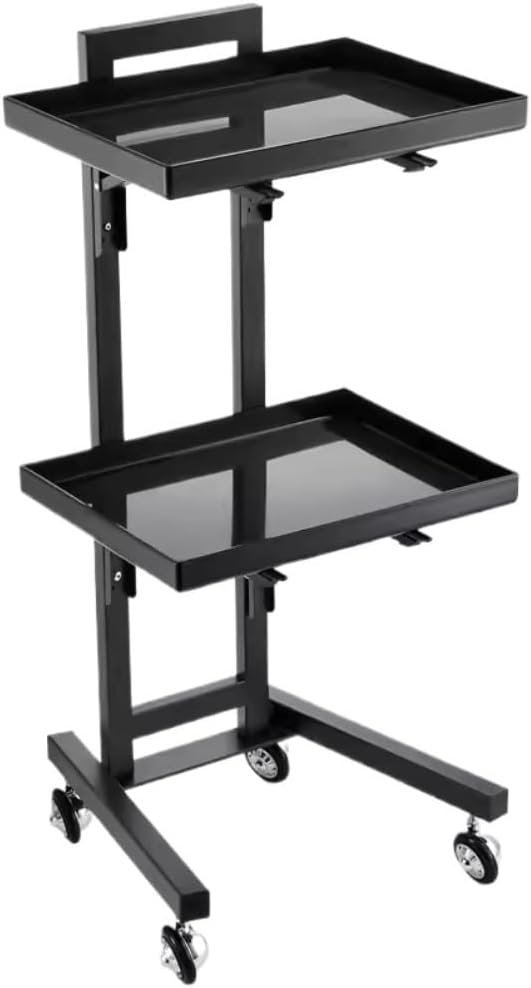 Rolling Trolley Spa Storage Organizer Stainless Steel Rolling Cart Acrylic Tray Salon Stand with Wheels Beauty-Home-office use