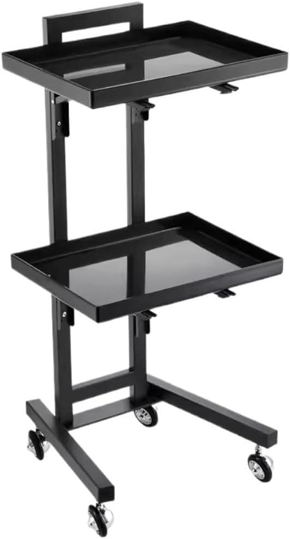 Rolling Trolley Spa Storage Organizer Stainless Steel Rolling Cart Acrylic Tray Salon Stand with Wheels Beauty-Home-office use