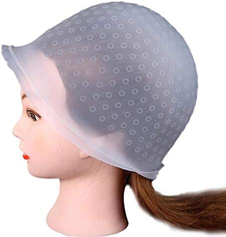 Professional Silicone Hair Highlight Dye Cap with Holes, Reusable Hair Colouring Cap for Women Frosting Tipping Hair Color Styling Tools