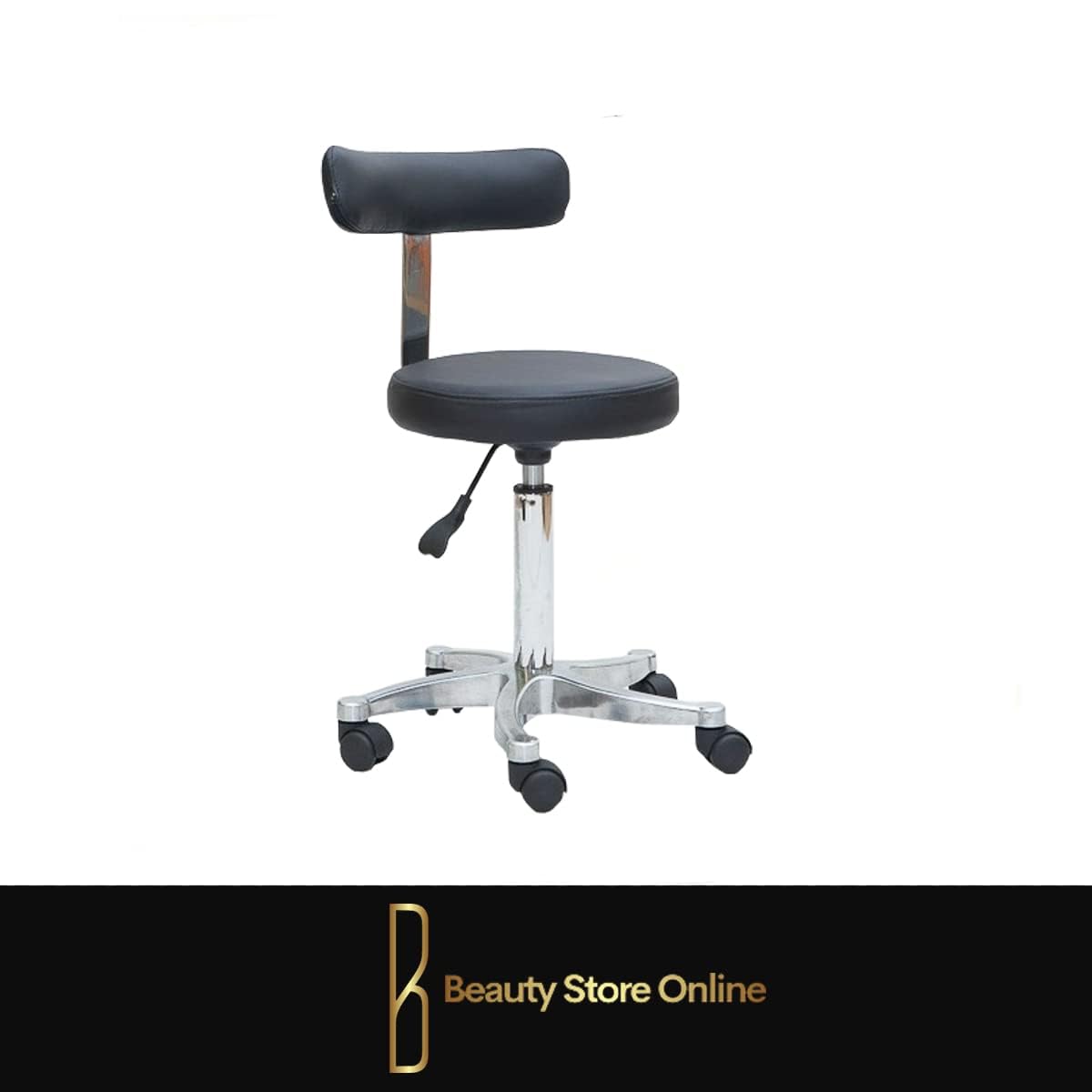 Styling Stool, Chair for Salon & Spa - Black