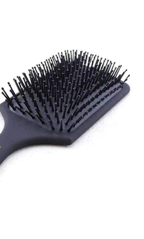 Black Paddle Brush and Cushion Hair Brush/Large Square Air Cushion Paddle Brush with Ball Tip Bristles for Wet or Dry, Long, Thick, or Curly Hair