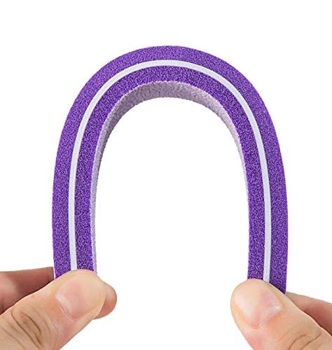 Professional Nail Art Polish Sandpaper Diamond Shape Strip Bar Sanding Washable Manicure Tool, Purple