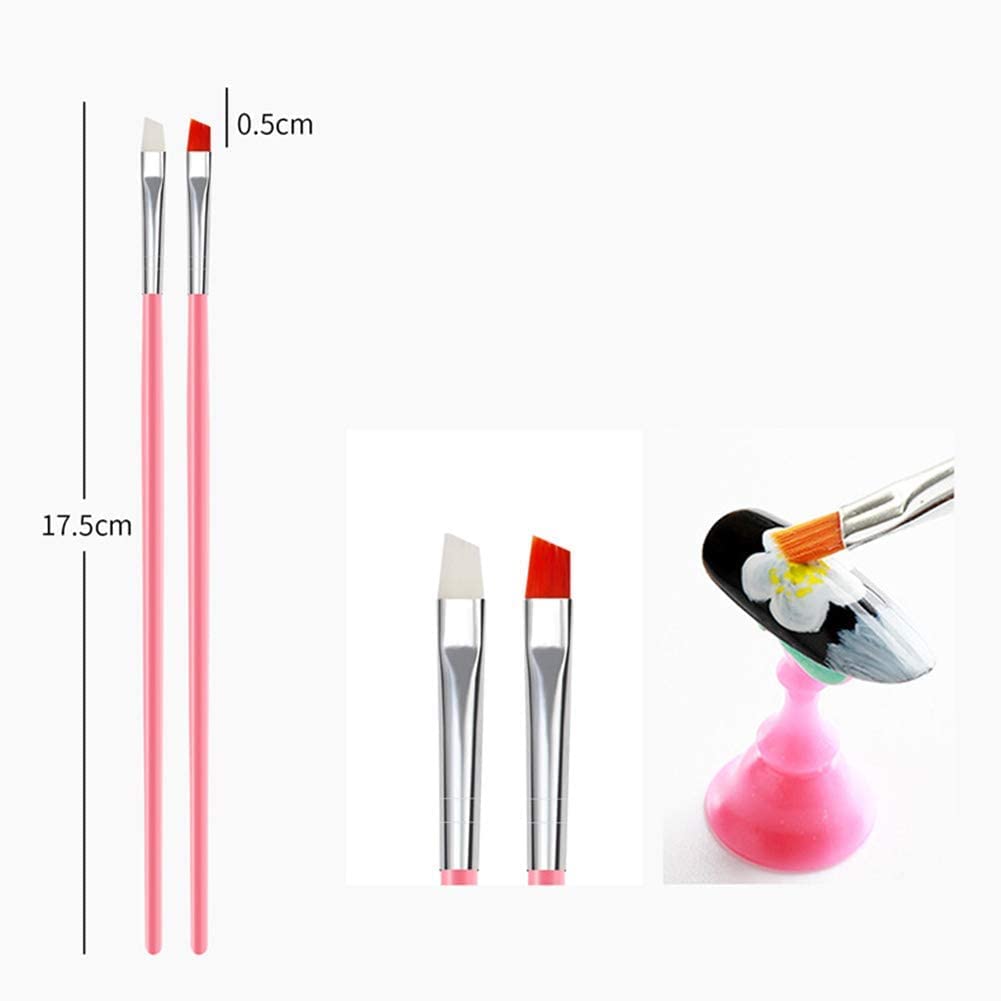 LA PERLA TECH 15 Pcs Brush For Manicure UV Gel Acrylic Nail Art Brush Tool Set For Manicure Drawing Pen Spot Nail Design Painting Pen white