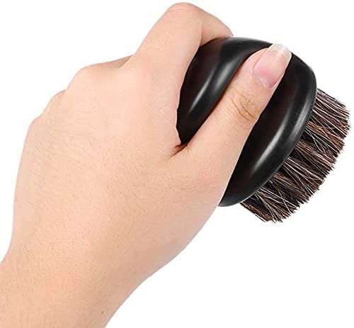 Beard Brush Horse Bristle Portable Cleaning Brush for Men's Beard - 1 Piece (BLACK)