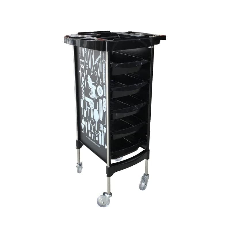 Professional Salon Trolley Black With Print Design