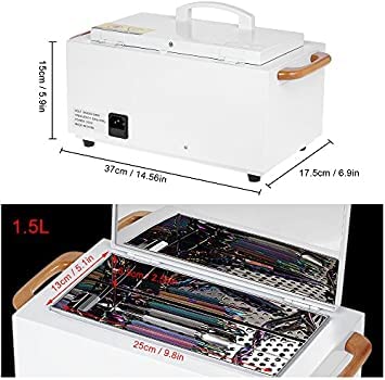 LA PERLA TECH High Temperature Sterilizer Box, Heat Sterilizer, 220 Degree High Temperature Disinfection, Suitable for Tweezers Scissors Beauty Salon Nail Tools