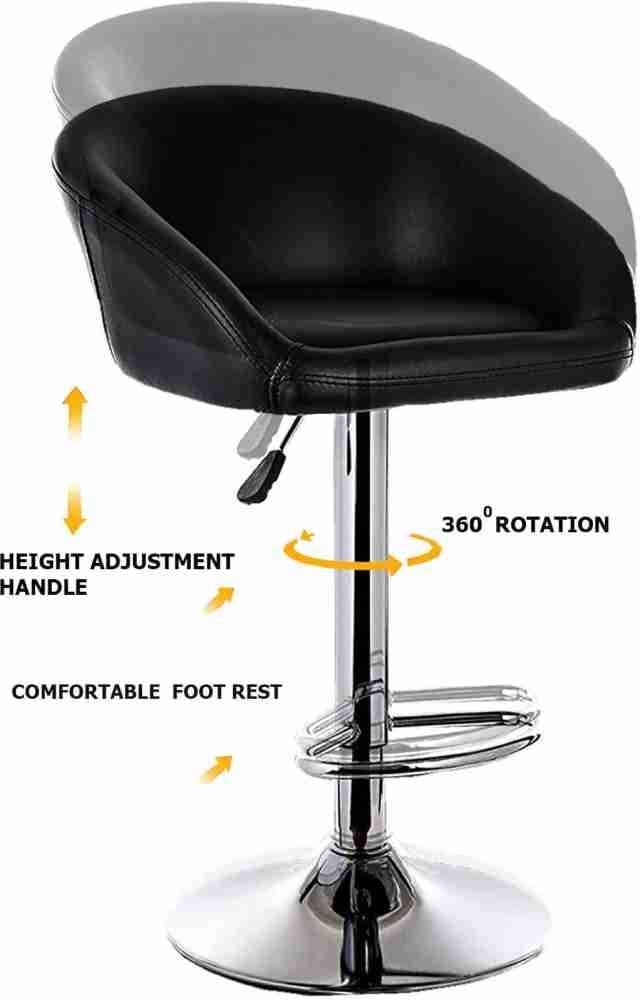 Reception Stool, Counter Chair, Bar Stool, Restaurant High Stools, Rotate Lift Small Backrest PU Sponge Pad Height 62-82cm Suitable for 90-120cm Bar Counter Color : Black