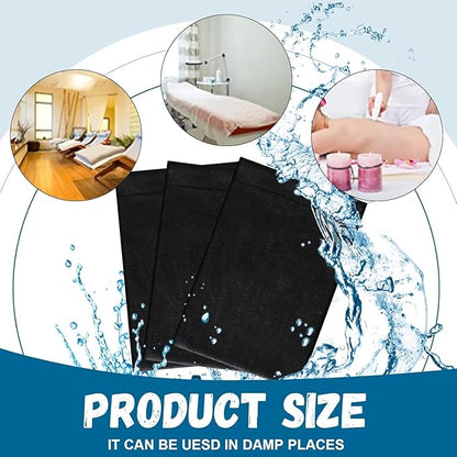 50 PICS Disposable Massage Table Sheets, Spa Bed Cover Non-woven Fabric, Spa Covers for Esthetician, Waxing, Lash Salon Table BLACK