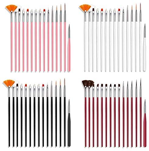 LA PERLA TECH 15 Pcs Brush For Manicure UV Gel Acrylic Nail Art Brush Tool Set For Manicure Drawing Pen Spot Nail Design Painting Pen white