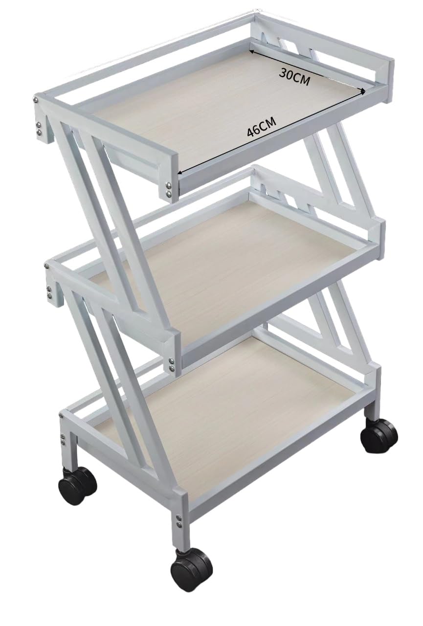 Salon Storage Cart- White mobile beauty trolley spa-Clinic-Home-Salon