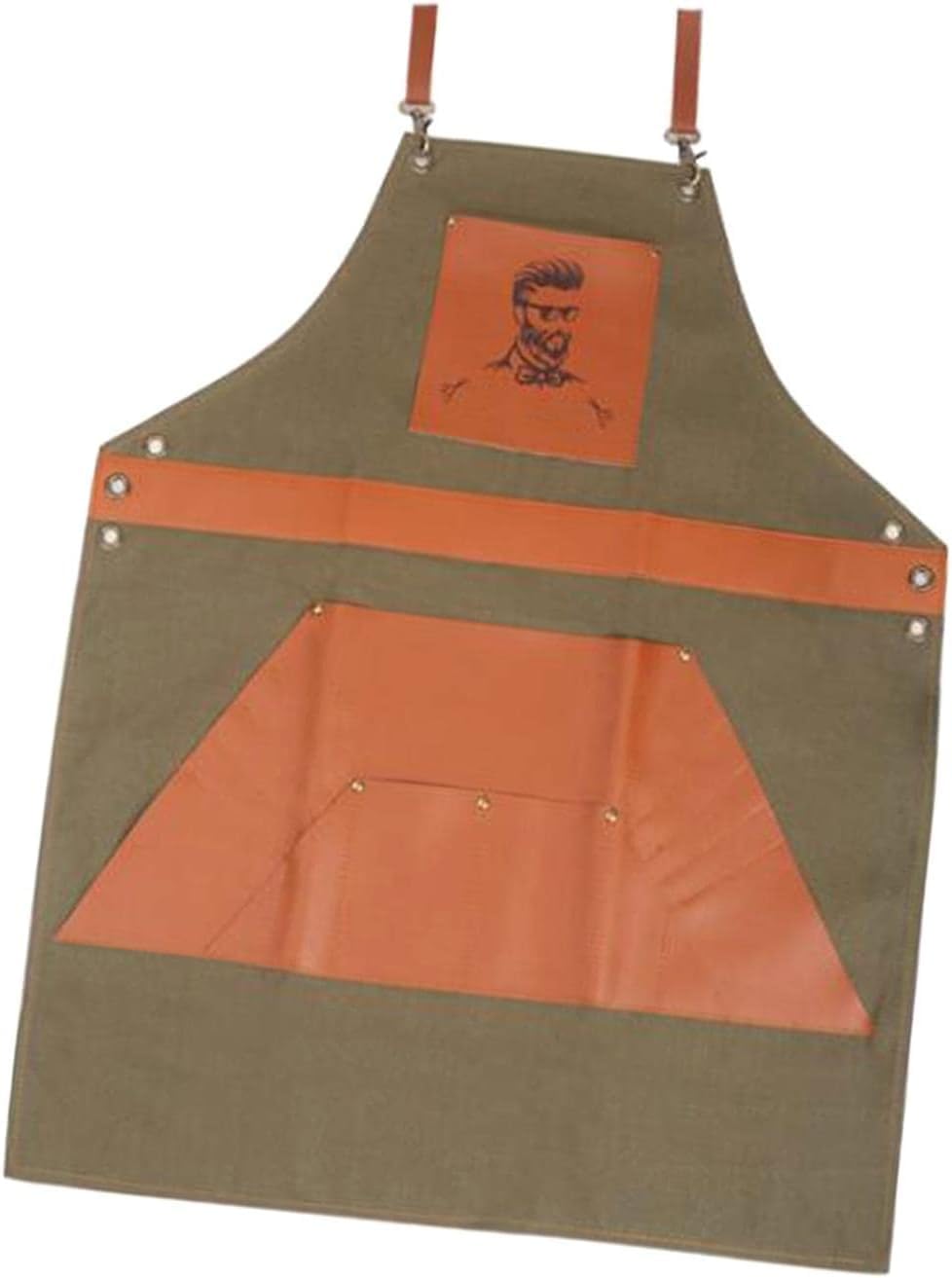 Hairdressing Barber Aprons Canvas Cross Back Apron Adjustable Straps Accessories Dyeing Cape Heavy Duty Soft Chef Apron for Artists Adult, Green, 80cmx75cm