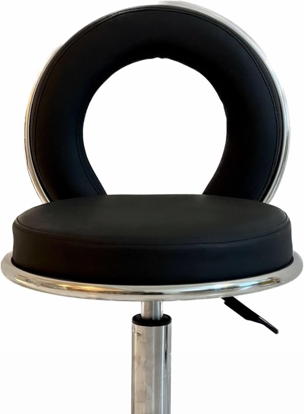 Multi-Purpose Spa salon clinic Bar Stool With Back Cushion And Wheels - Black