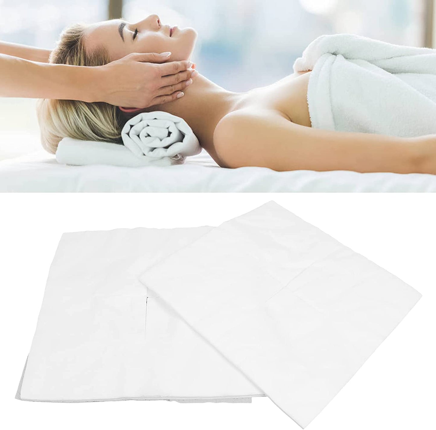 LA PERLA TECH Massage Face Rest Cover, Skin Friendly Face Rest Cover for SPA Clubs for Baths for Beauty Salons white