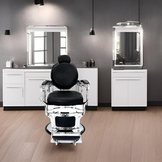 Professional Salon Barber Chair, Hairdressing Gents Chair Recline Hair Cutting Chair Hydraulic pump-Rotate-Head Rest-Arm Rest Heavy Duty 1 Year Warranty