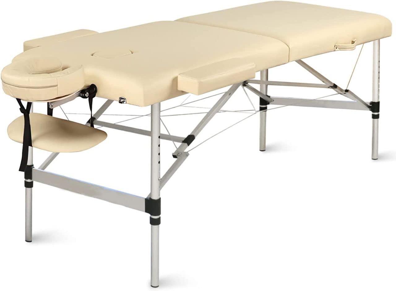 LA PERLA TECH Professional Aluminum 2 Folding Adjustable Massage Table -BreathHole-Flexible Rest-loading Capacity 250 Kg Dimension 186 * 70 * 59