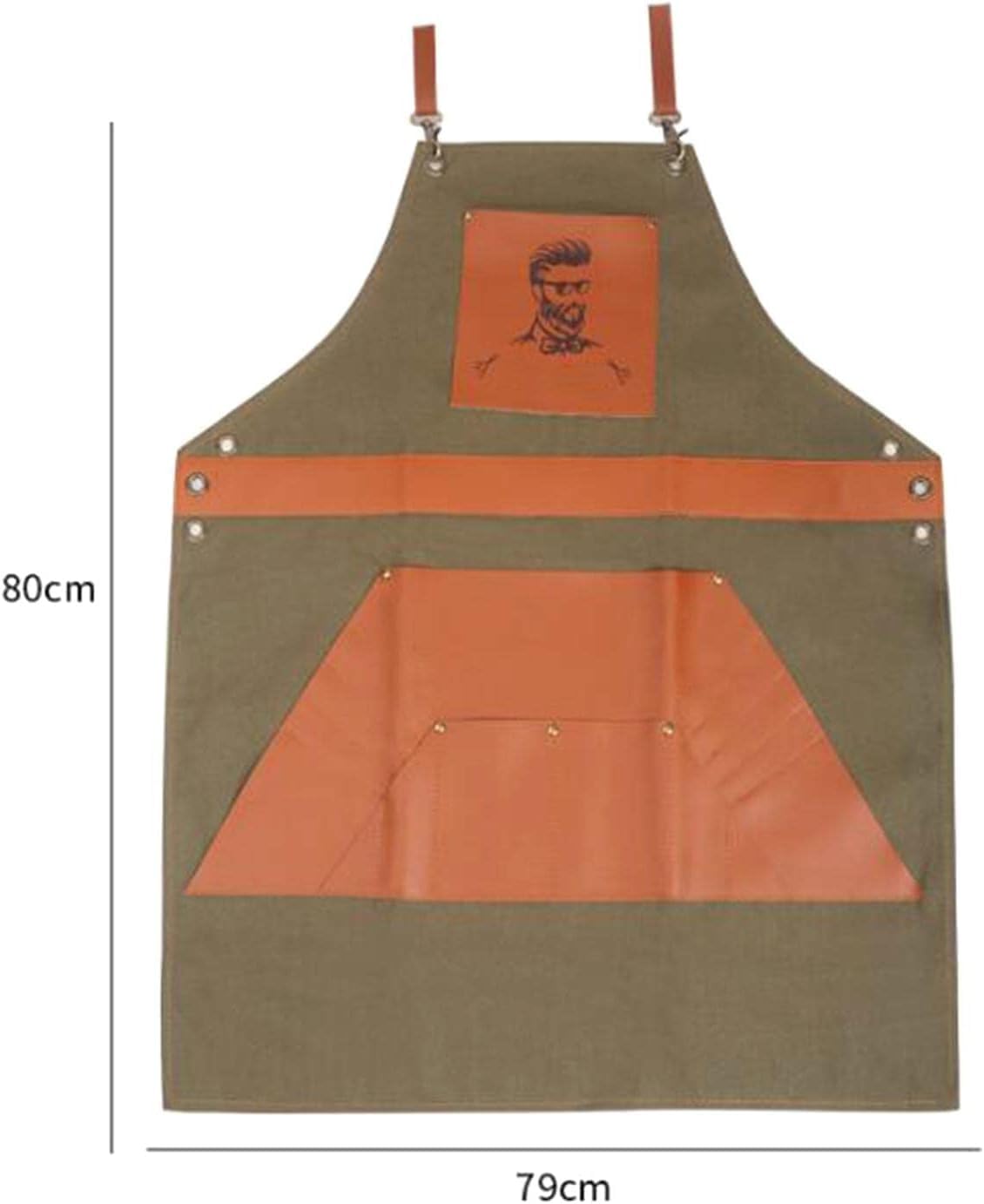 Hairdressing Barber Aprons Canvas Cross Back Apron Adjustable Straps Accessories Dyeing Cape Heavy Duty Soft Chef Apron for Artists Adult, Green, 80cmx75cm